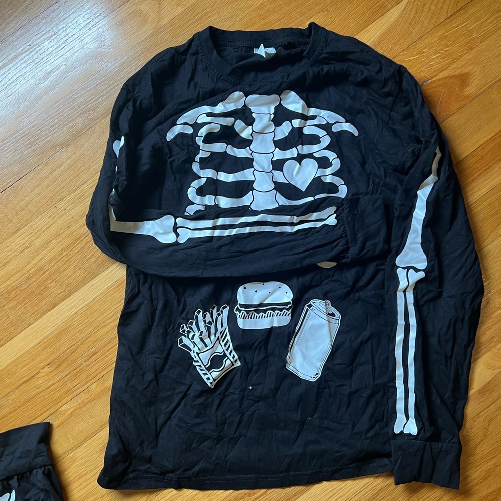 Black Skeleton Long Sleeve Shirt Men’s